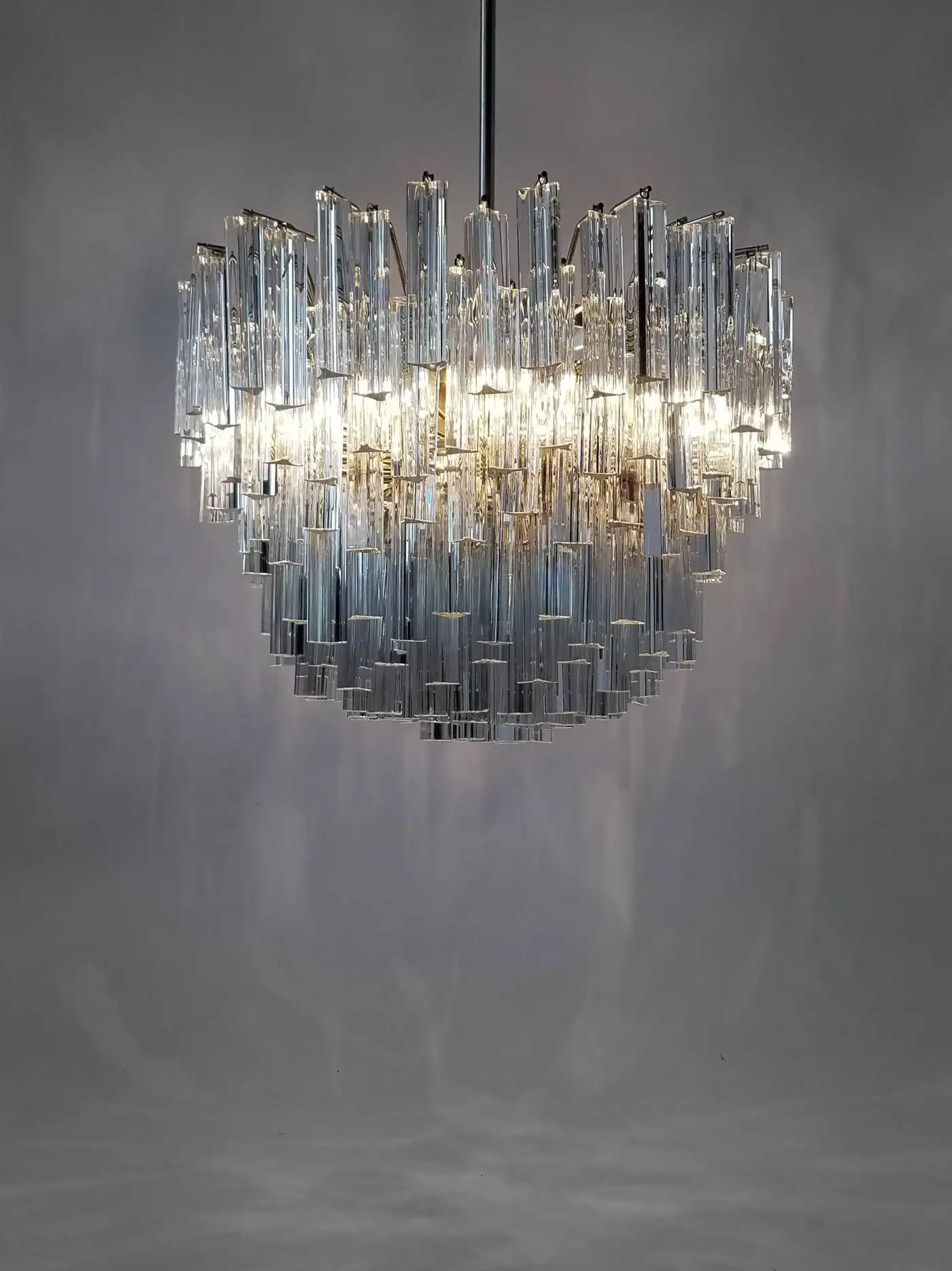 Signed Camer Eight-Tier Glass Prism Chandelier, 1960s, Italia - Image 3