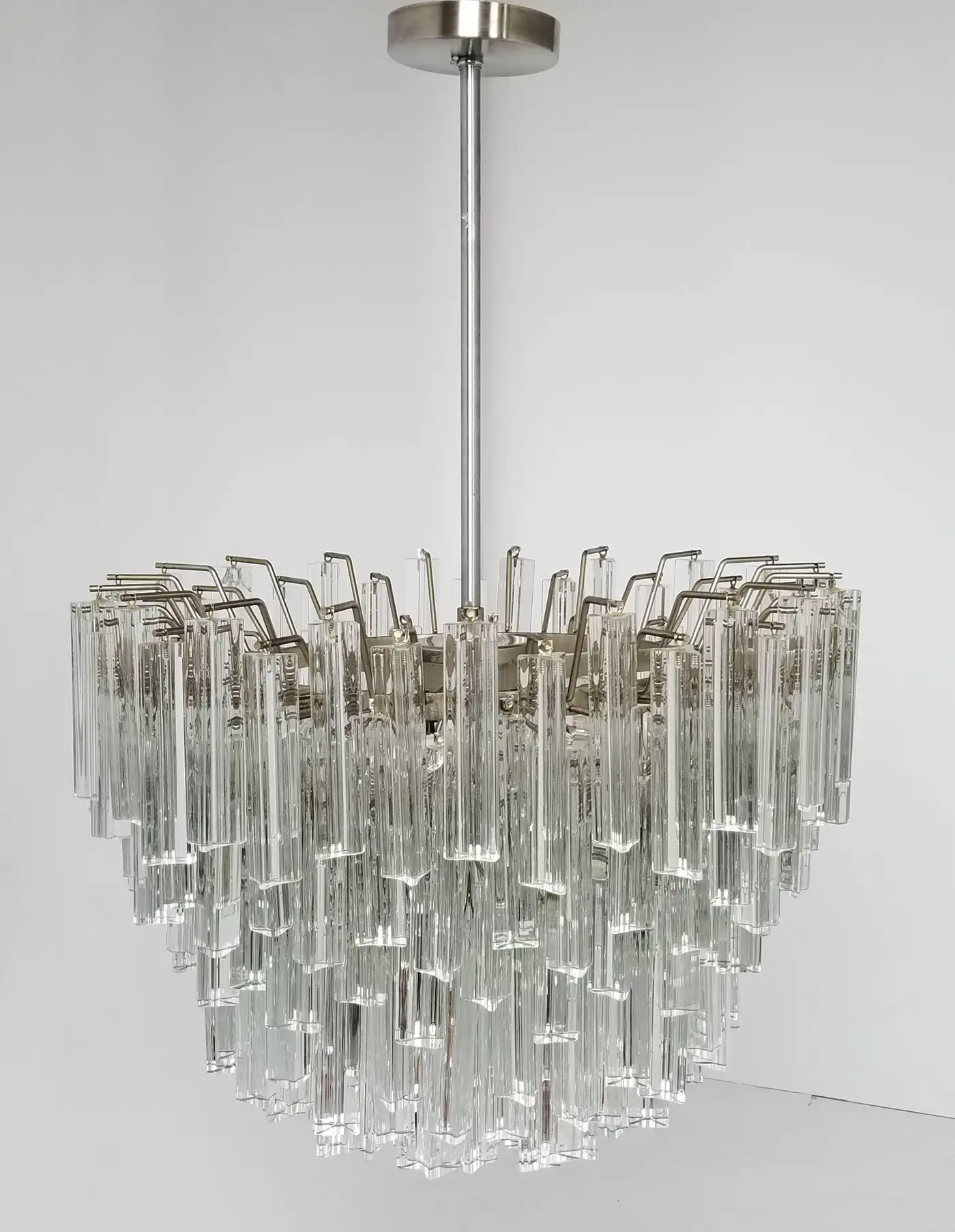 Signed Camer Eight-Tier Glass Prism Chandelier, 1960s, Italia - Image 6