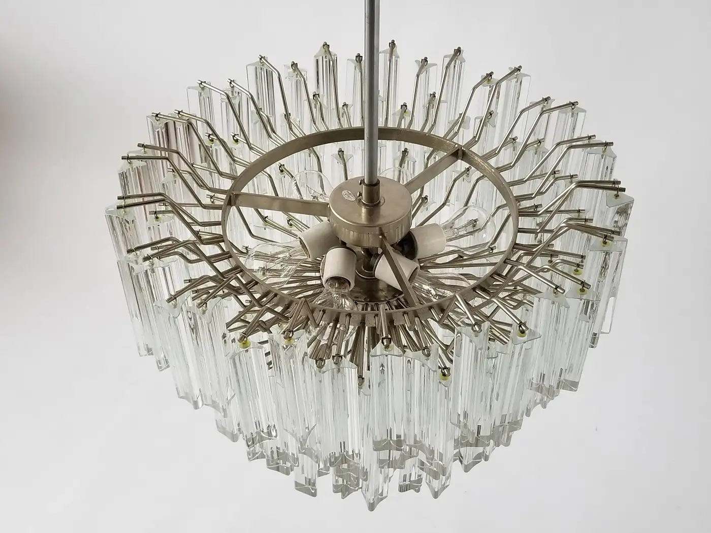 Signed Camer Eight-Tier Glass Prism Chandelier, 1960s, Italia - Image 7