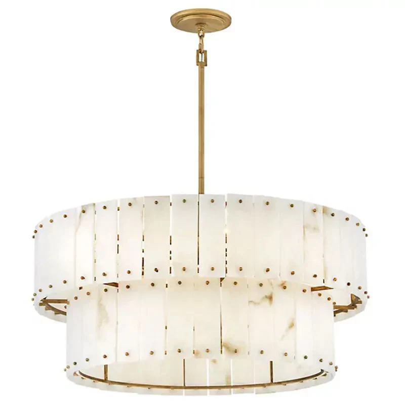 Simona Alabaster Drum 2-Tier Chandelier - Image 3