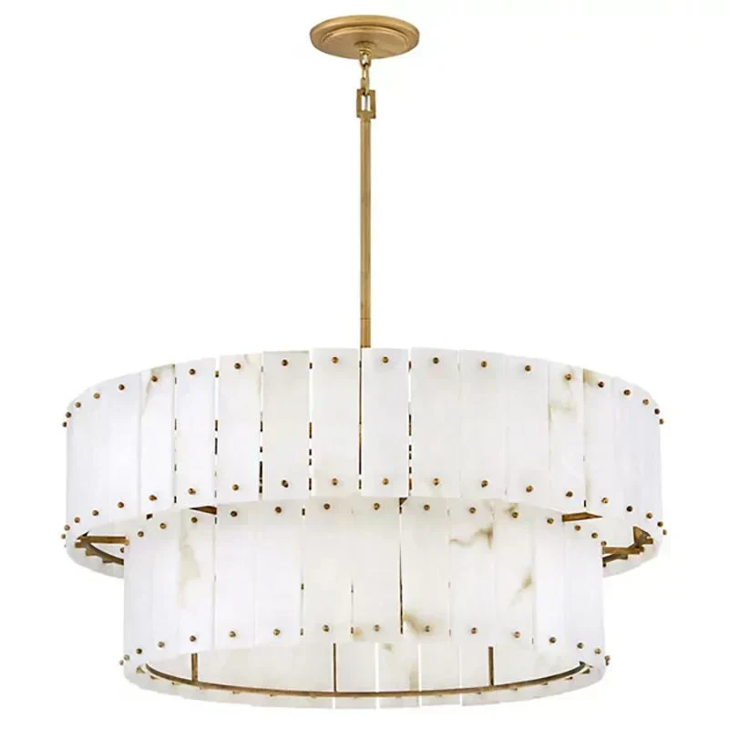 Simona Alabaster Drum 2-Tier Chandelier - Image 5