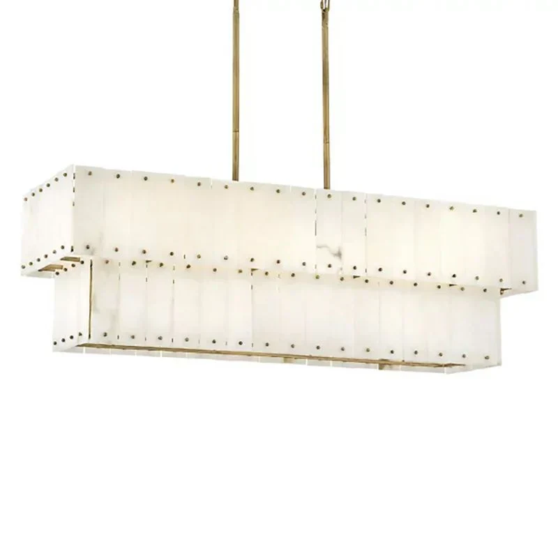 Simona Alabaster Linear 2-Tier Chandelier - Image 6