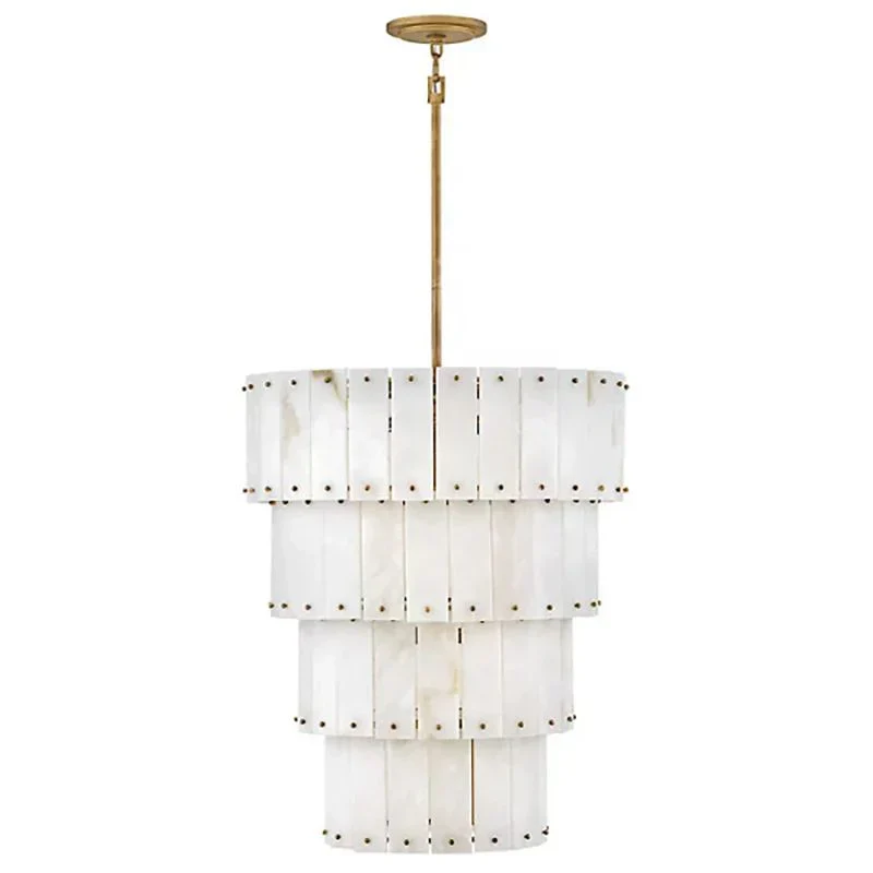 Simona Alabaster Round 4-Tier Chandelier - Image 4