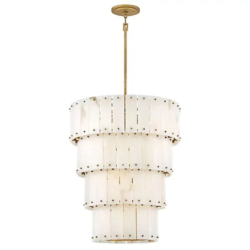 Simona Alabaster Round 4-Tier Chandelier - Image 5