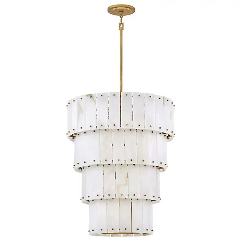 Simona Alabaster Round 4-Tier Chandelier - Image 7
