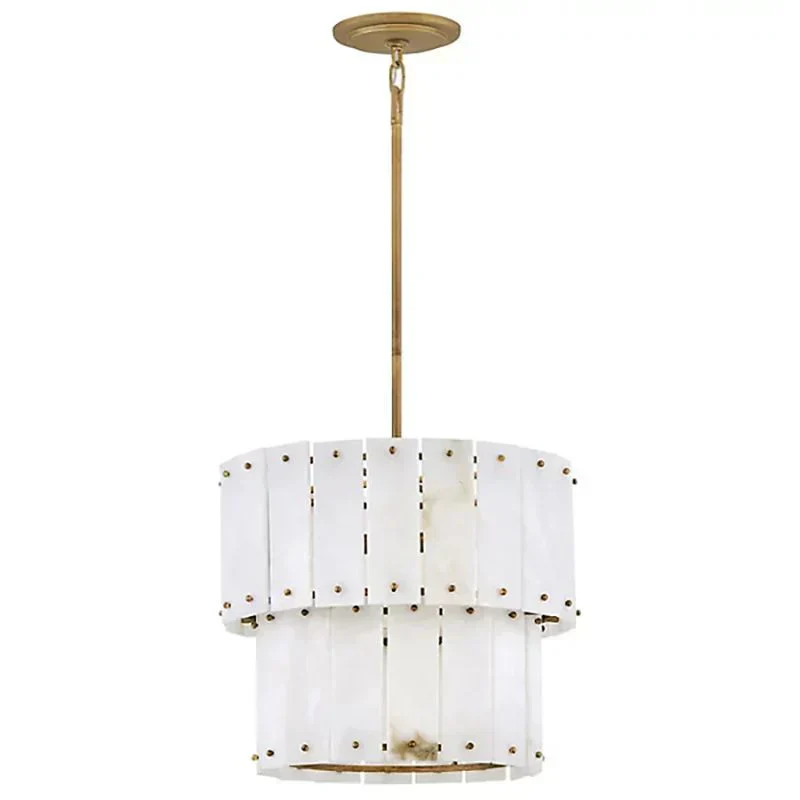 Simona Alabaster Round 2-Tier Chandelier 17.5"D 24"D - Image 11