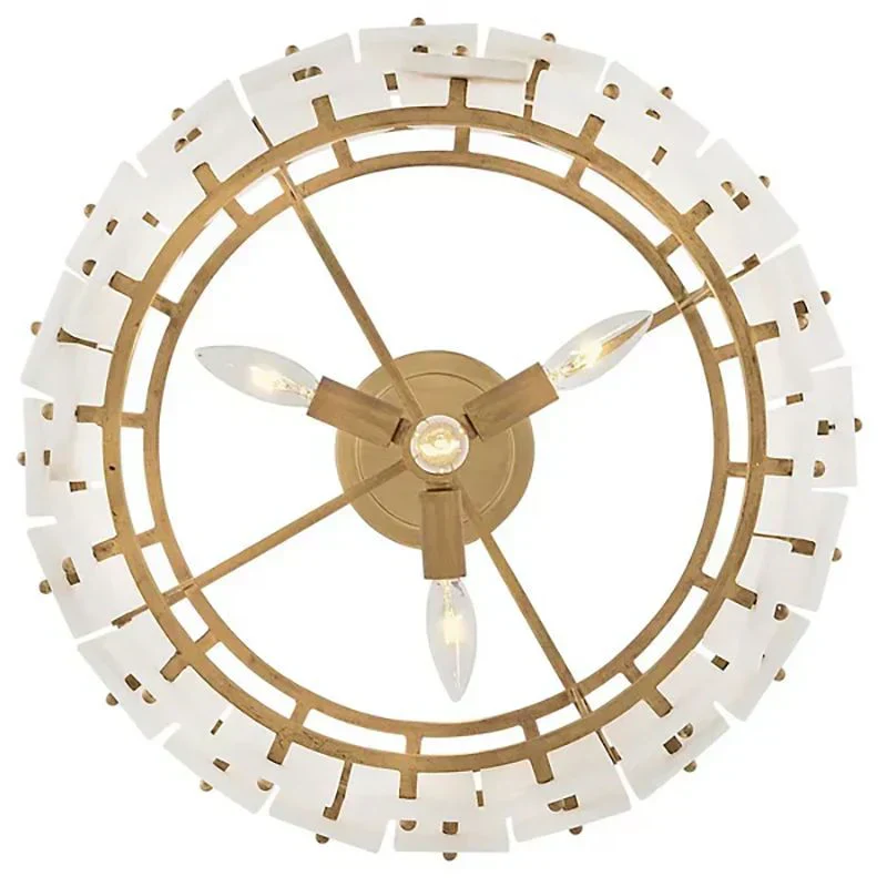 Simona Alabaster Round 2-Tier Chandelier 17.5"D 24"D - Image 12