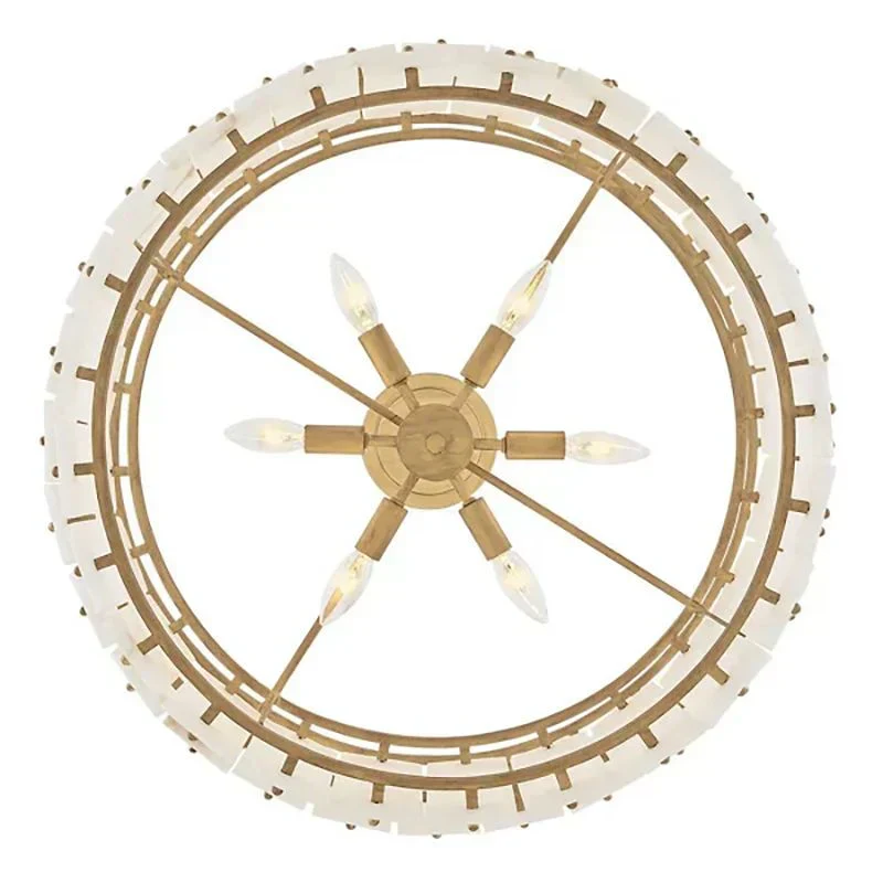 Simona Alabaster Round 2-Tier Chandelier 17.5"D 24"D - Image 13