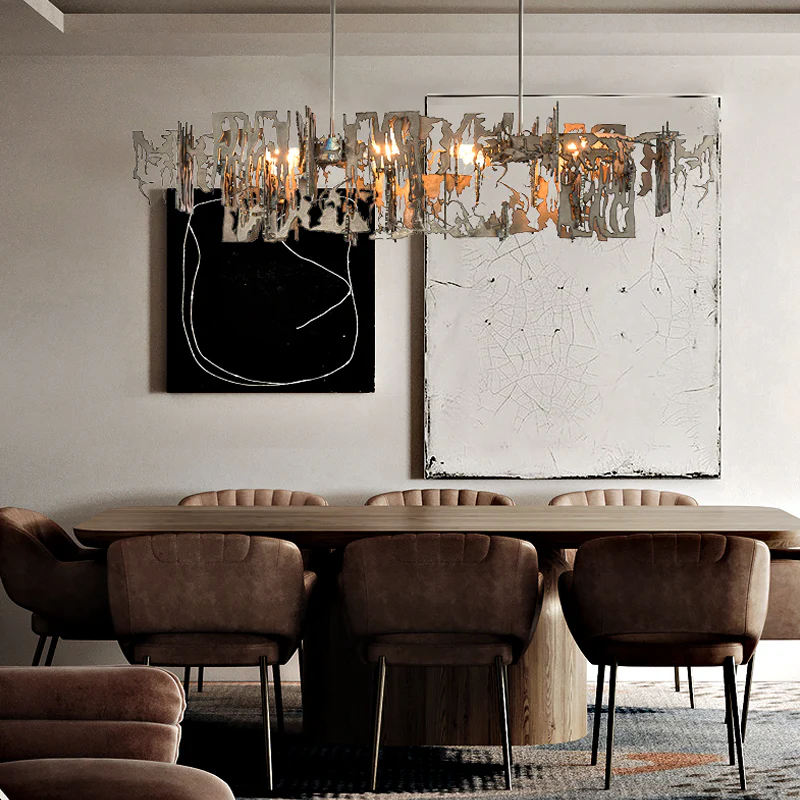 Simple Artistic Metal Dining Table Chandelier - Image 3