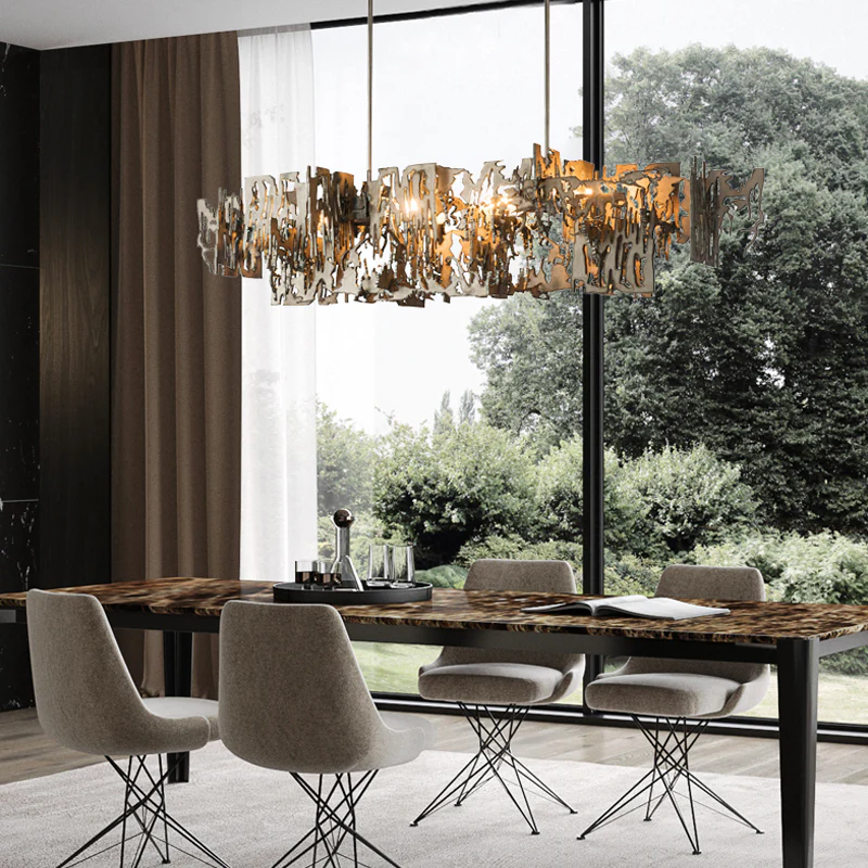 Simple Artistic Metal Dining Table Chandelier - Image 8