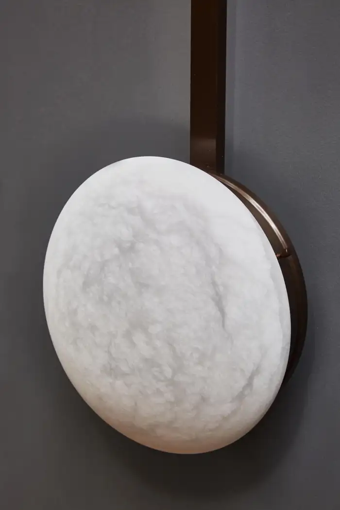 Six Asymmetrical Arms Wall Sconce and Ceiling Lamp in Brass and Alabaster - Image 6