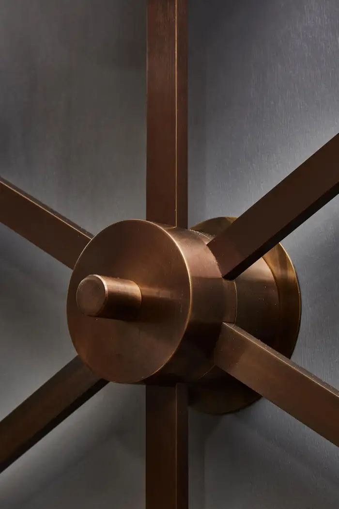 Six Asymmetrical Arms Wall Sconce and Ceiling Lamp in Brass and Alabaster - Image 9