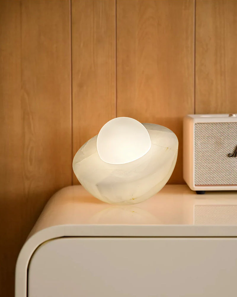 Slinkly Modern Nature Alabaster Dimming Round Bowl Table Lamp for bedroom - Image 4