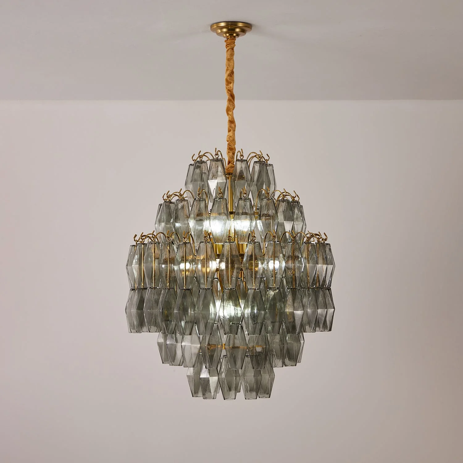 Smoke Gray Prism Round Chandelier - Image 4