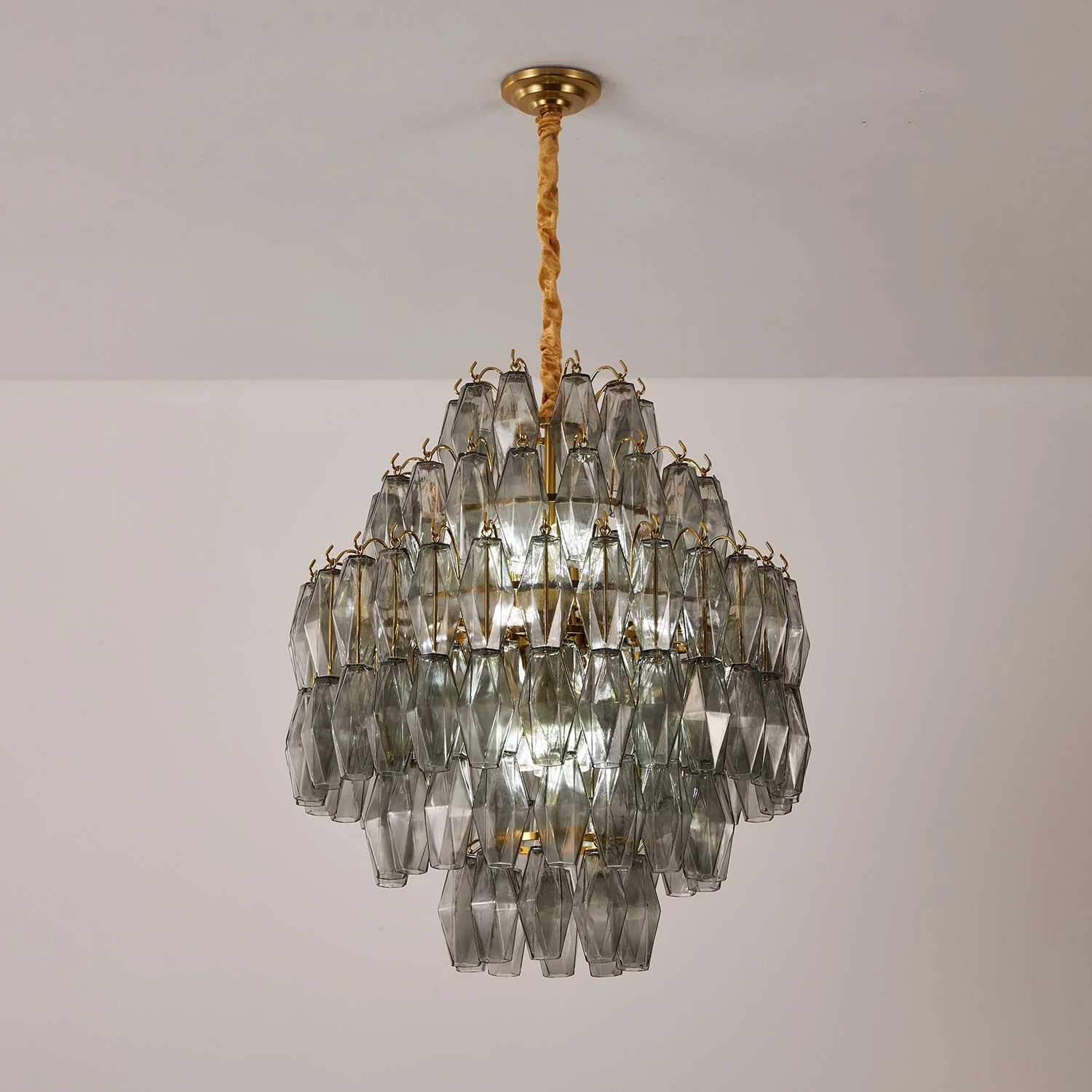 Smoke Gray Prism Round Chandelier - Image 7