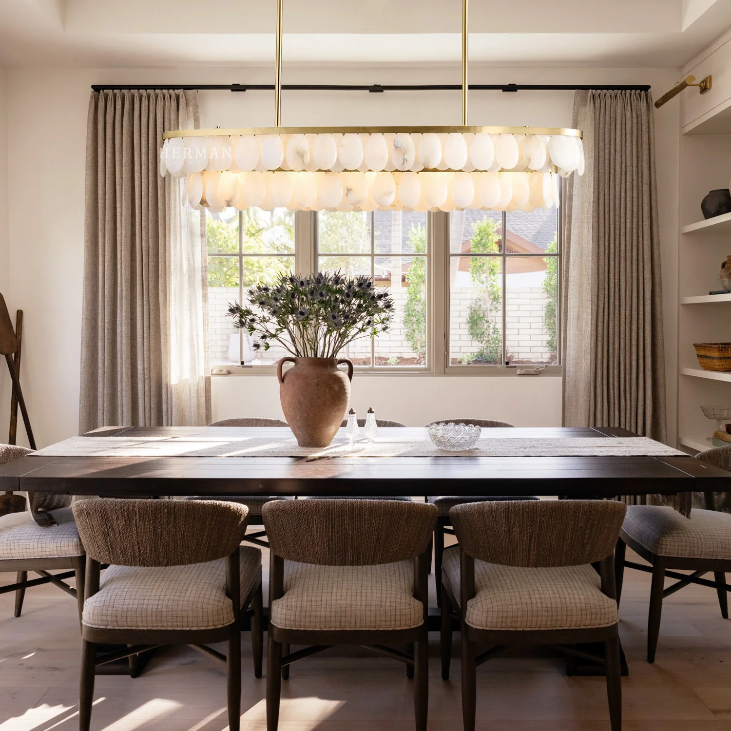 Solene Alabaster Linear Chandelier 45" - Image 2