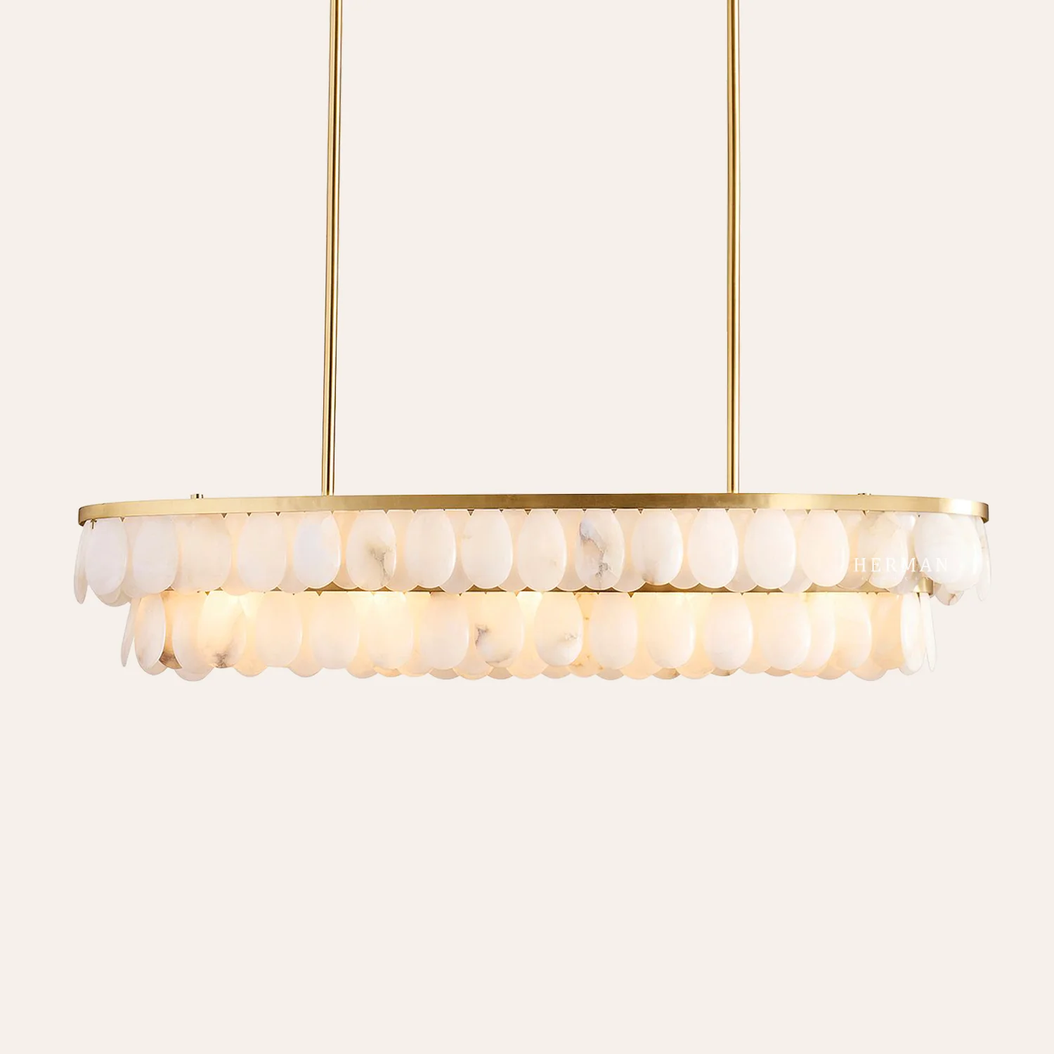 Solene Alabaster Linear Chandelier 45" - Image 3