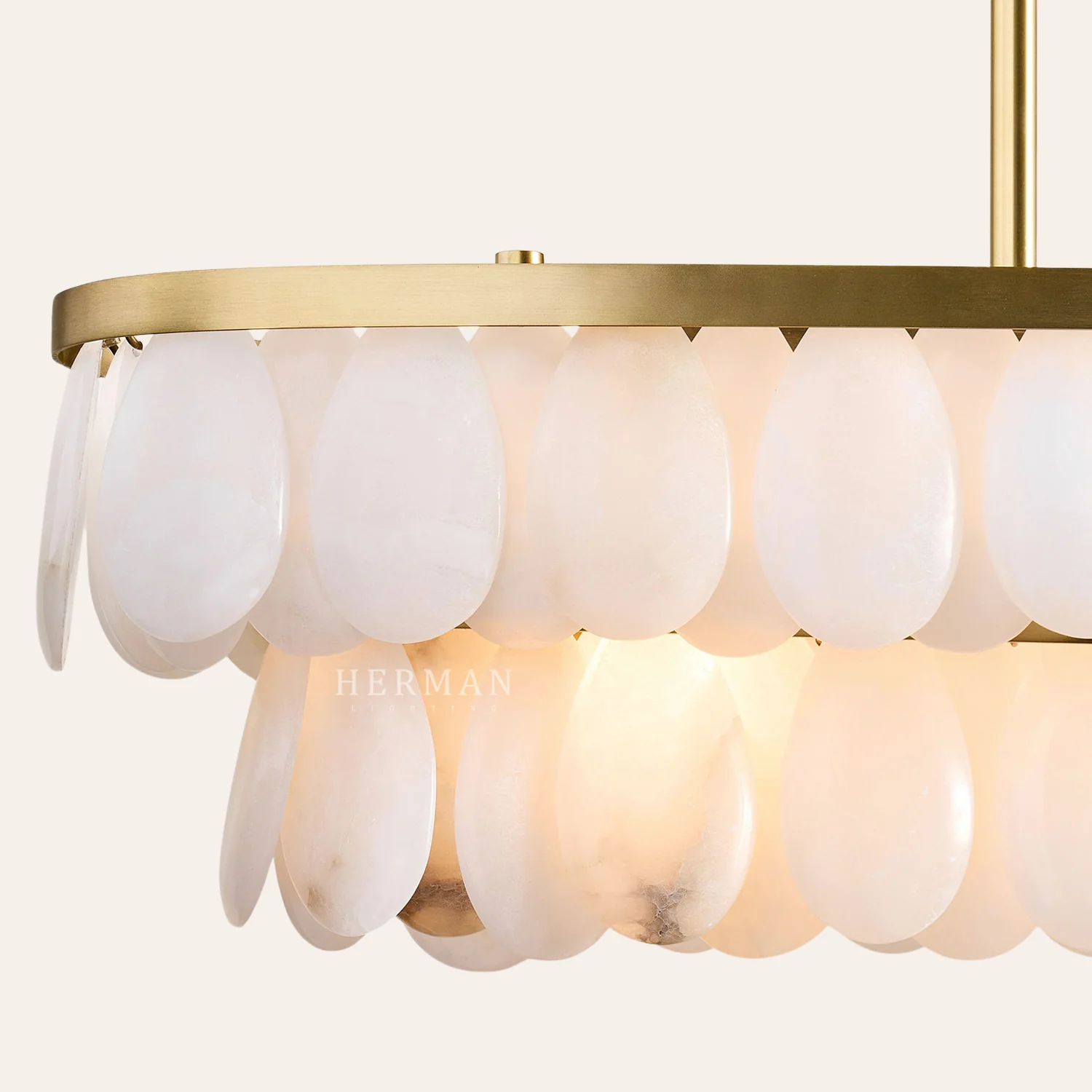 Solene Alabaster Linear Chandelier 45" - Image 4