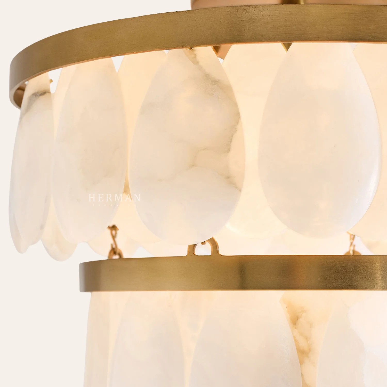 Solene Alabaster Round Flush Mount 14" - Image 4