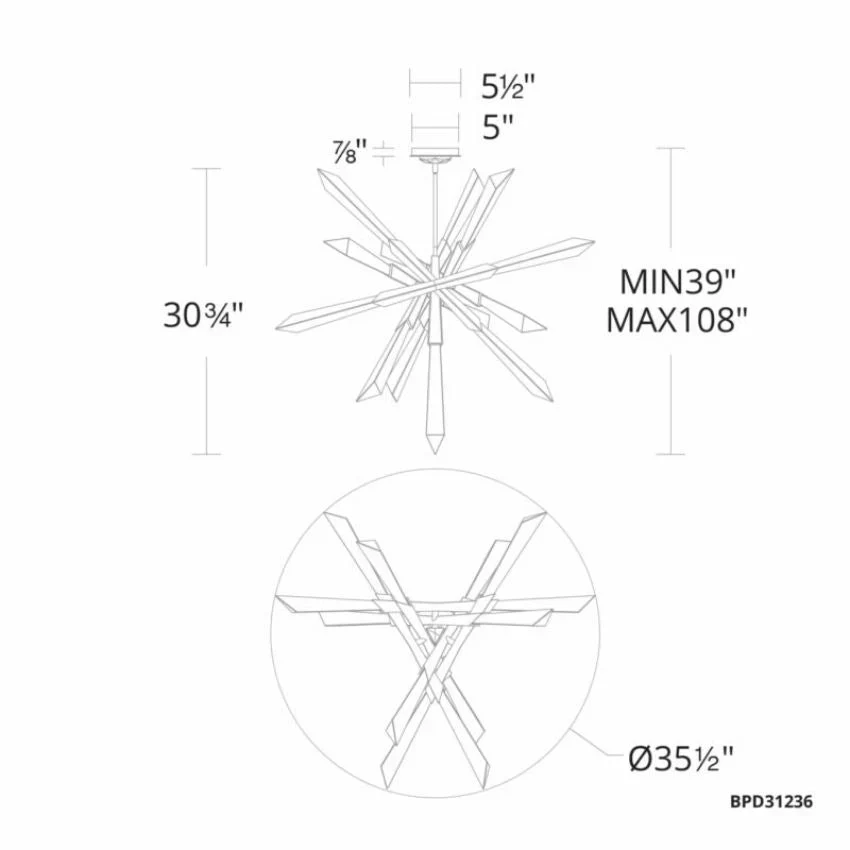 Solitude Quartz Chandelier 36" - Image 5