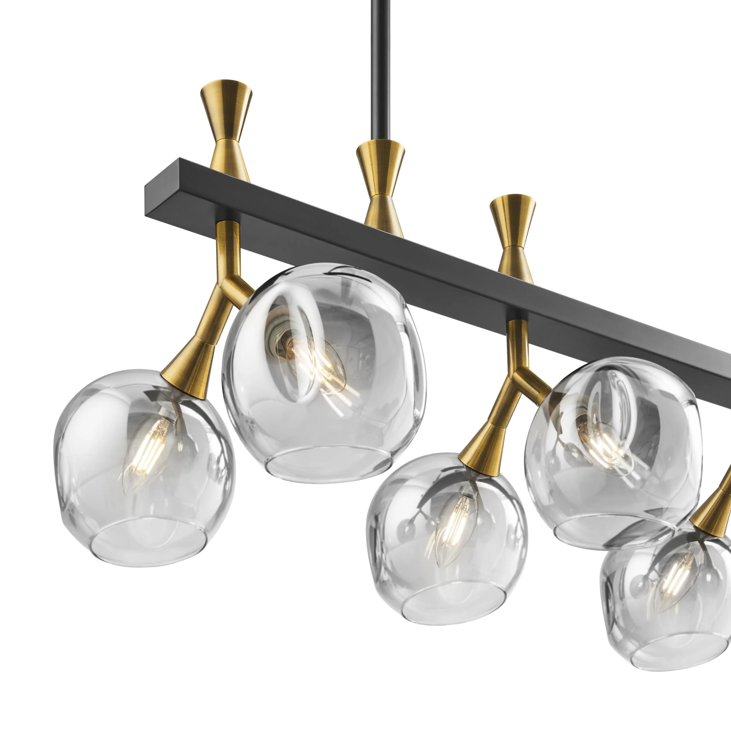 Sonder Rectangular Gold and Black Chandelier - Image 3