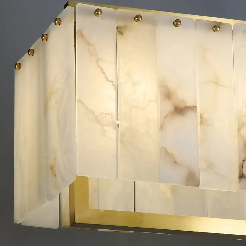 Spain Alabaster Rectangular Dining Room Chandeliers - Image 4