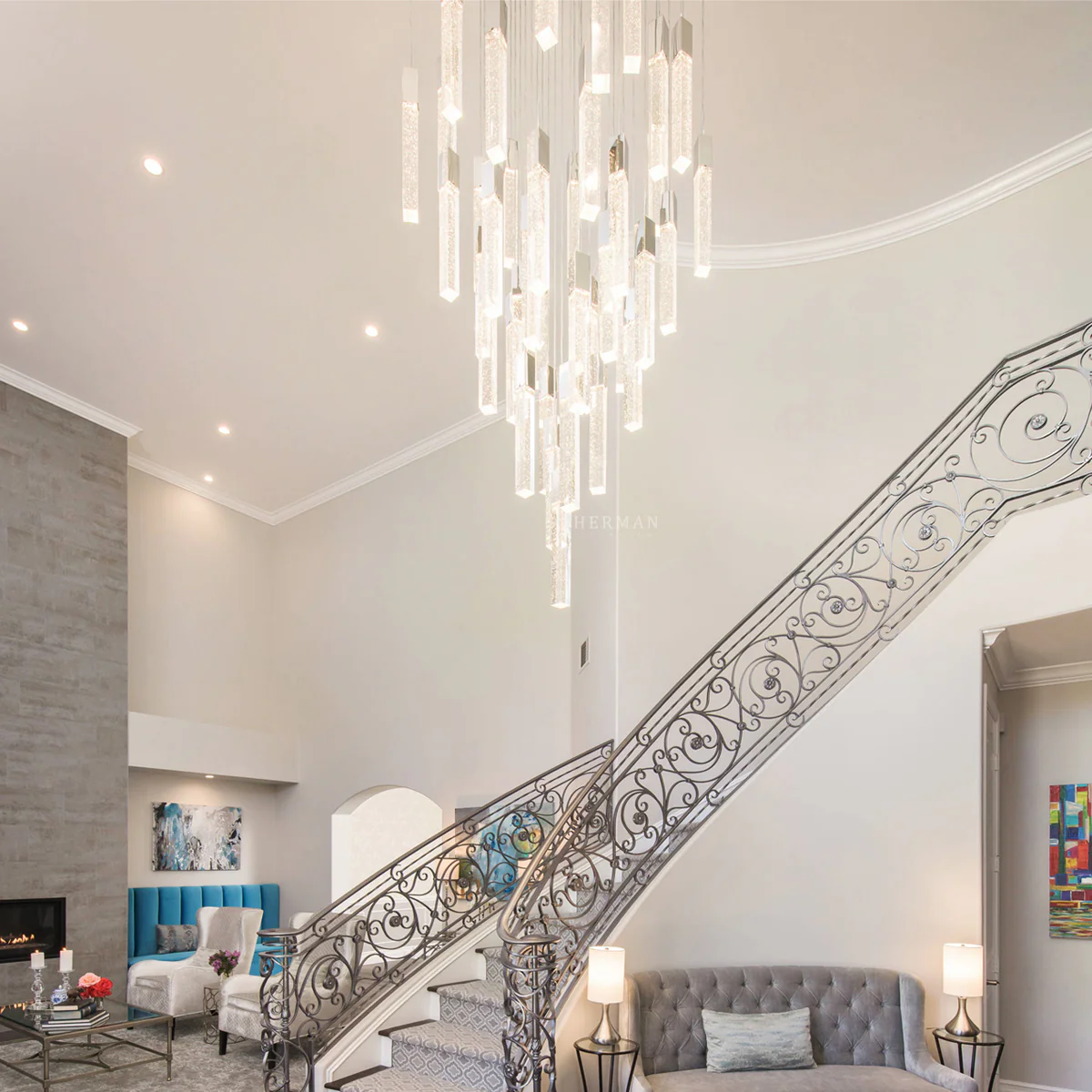 Sparkling Night Chandelier Vertical // XL  25  Light - Image 8