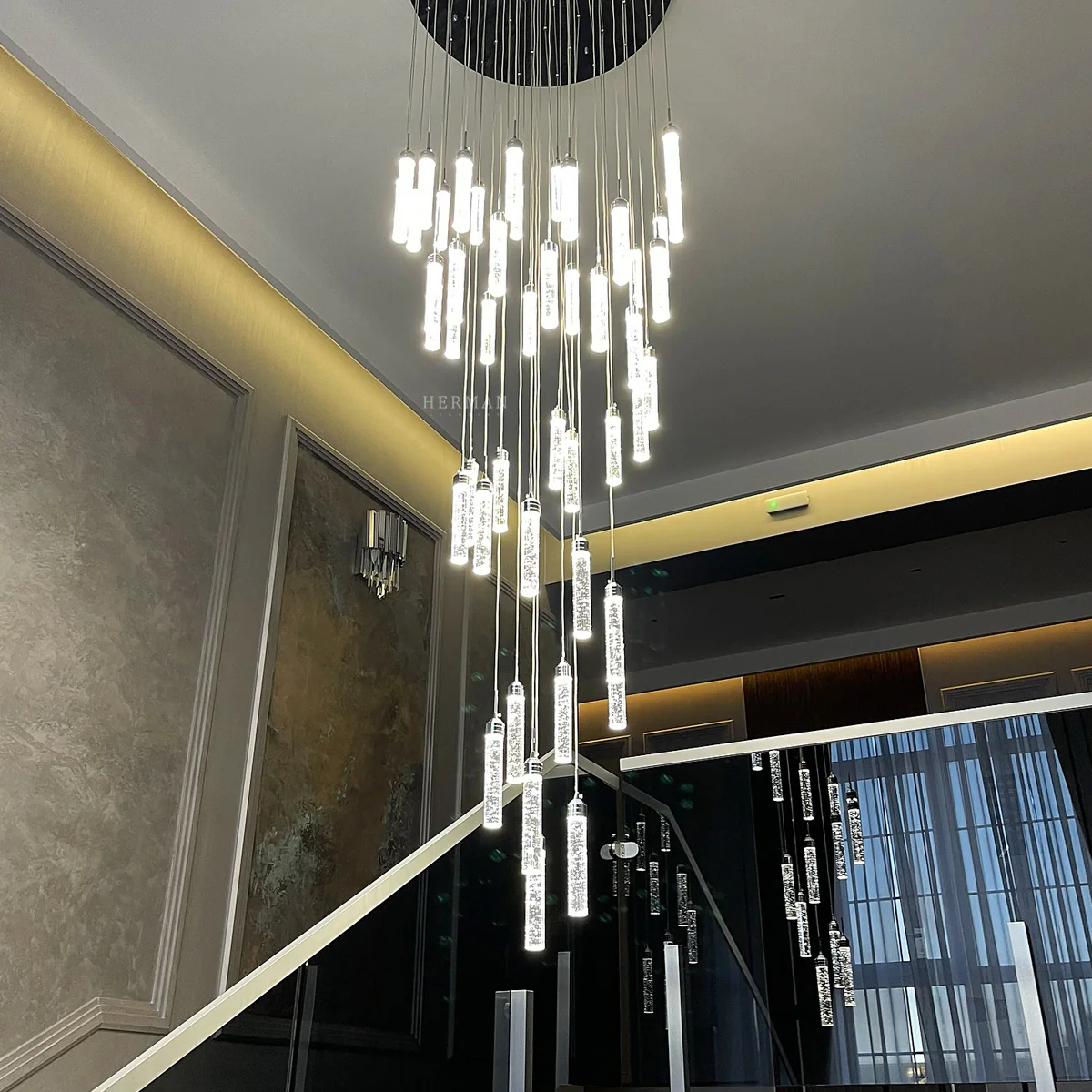 Sparkling Night Cylinder Chandelier // 9 Light - Image 3