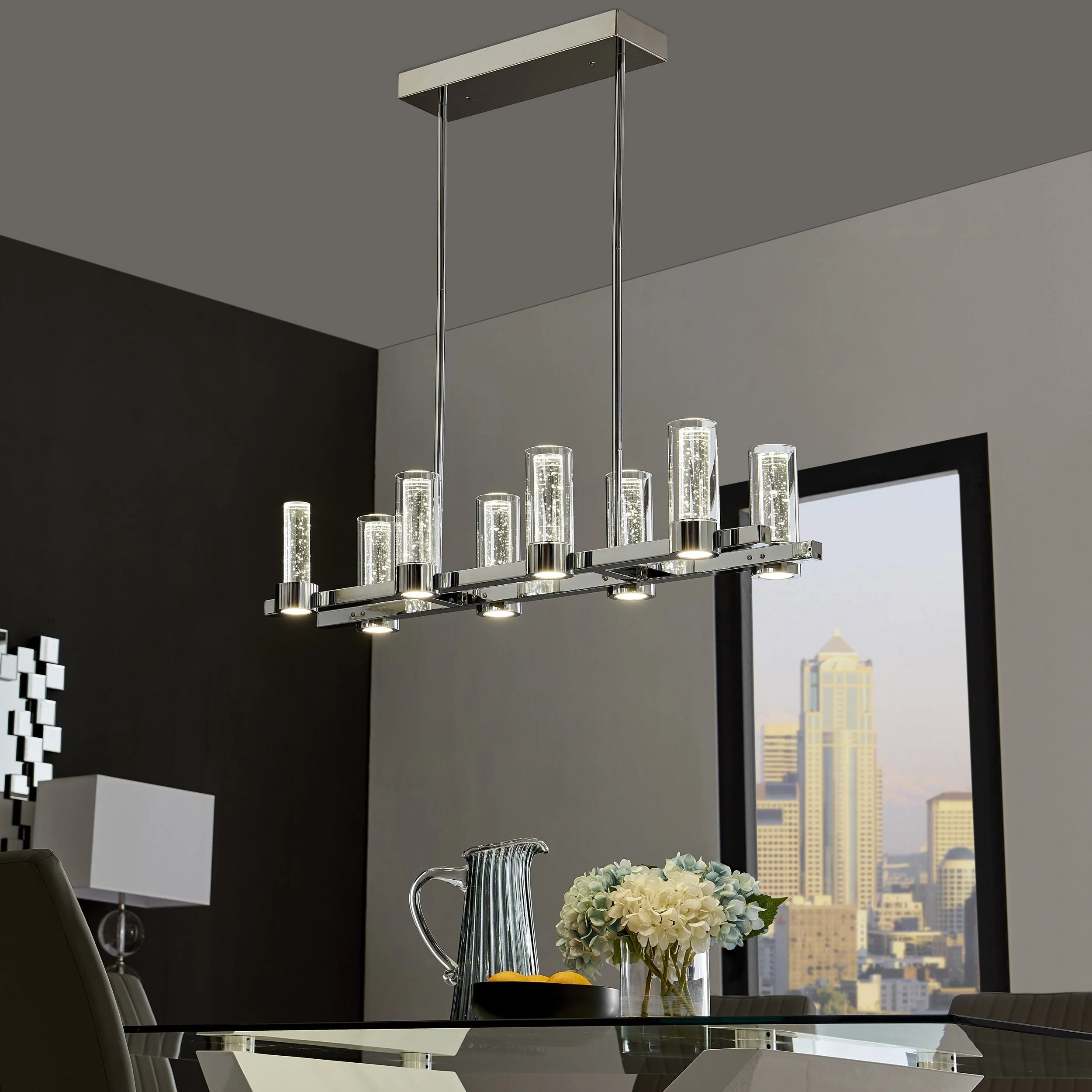 Sparkling Night LED Rectangular Chandelier//  8 Lights - Image 3