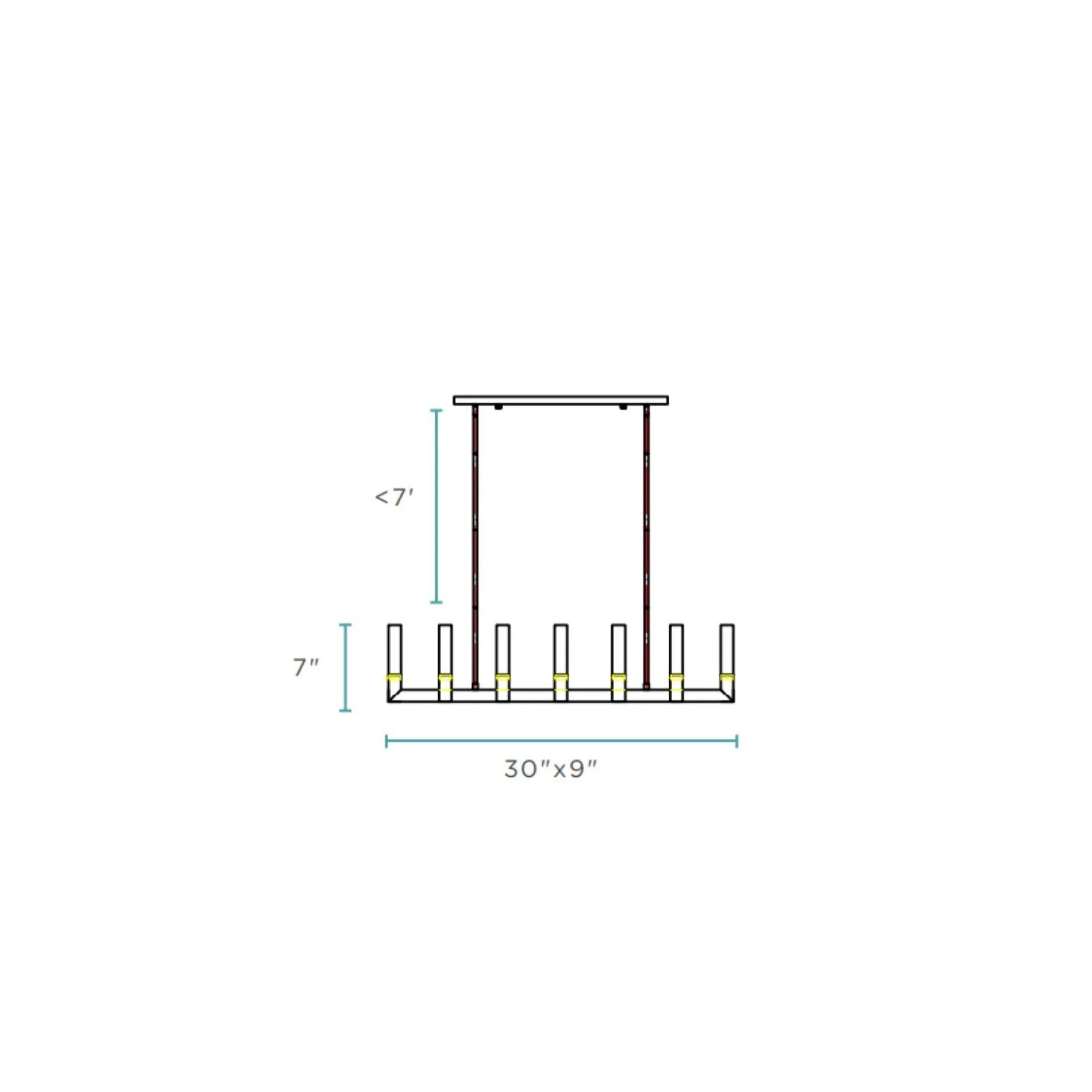 Sparkling Night LED Rectangular Chandelier//  8 Lights - Image 8