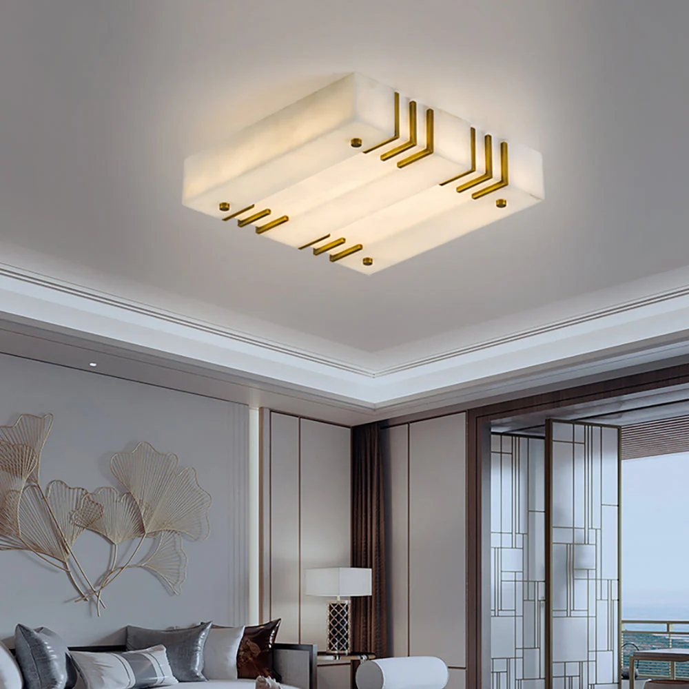 Square Alabaster Ceiling Lamps - Image 9