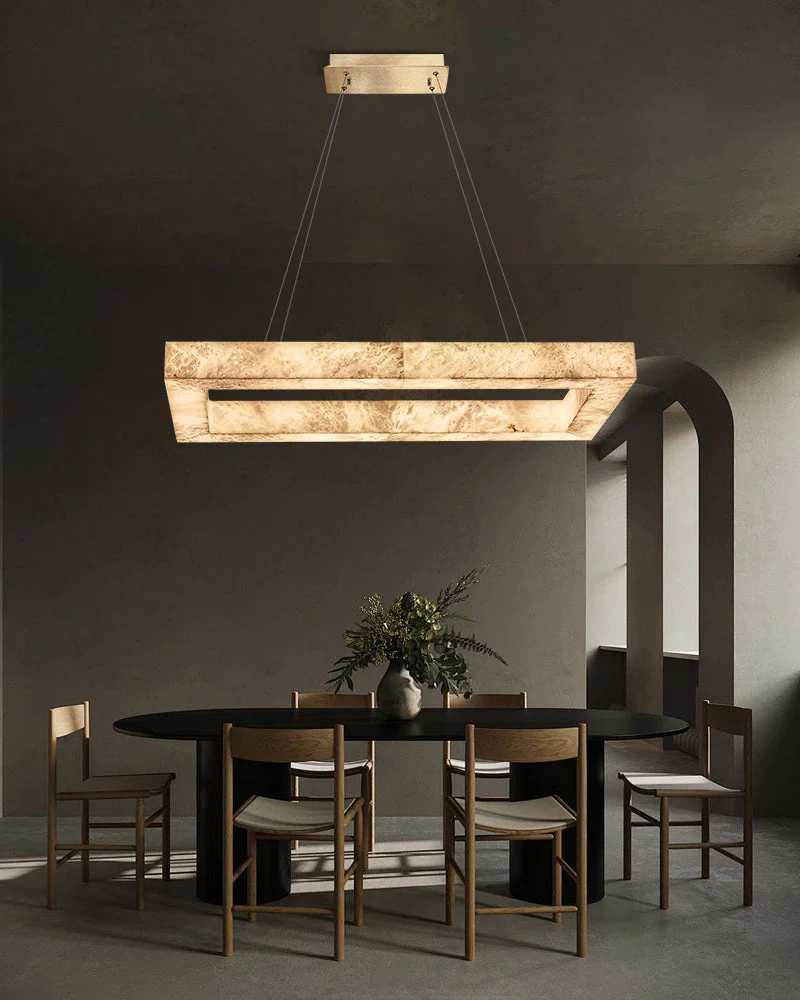 Square/Rectangle Large Alabaster Chandelier, 20" 24" 32" 40" 58" 60" 71" 79" Dia - Image 10