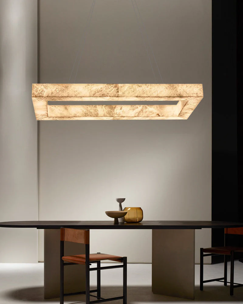 Square/Rectangle Large Alabaster Chandelier, 20" 24" 32" 40" 58" 60" 71" 79" Dia - Image 8