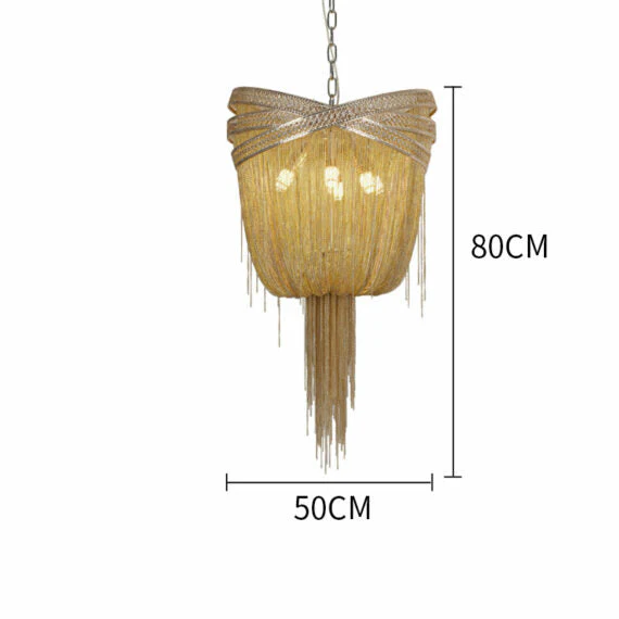 Stacking Rings Chain Tassel Pendant Chandelier - Image 17