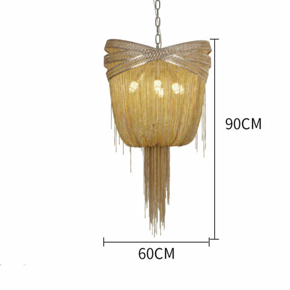Stacking Rings Chain Tassel Pendant Chandelier - Image 18