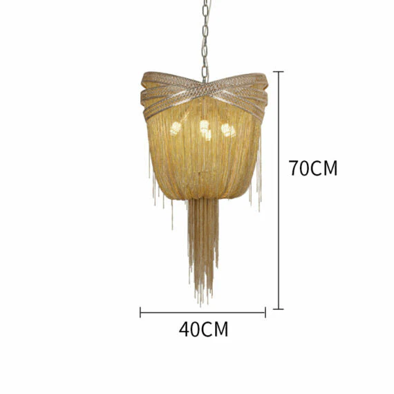 Stacking Rings Chain Tassel Pendant Chandelier - Image 19