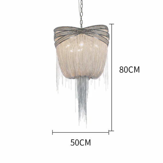 Stacking Rings Chain Tassel Pendant Chandelier - Image 20