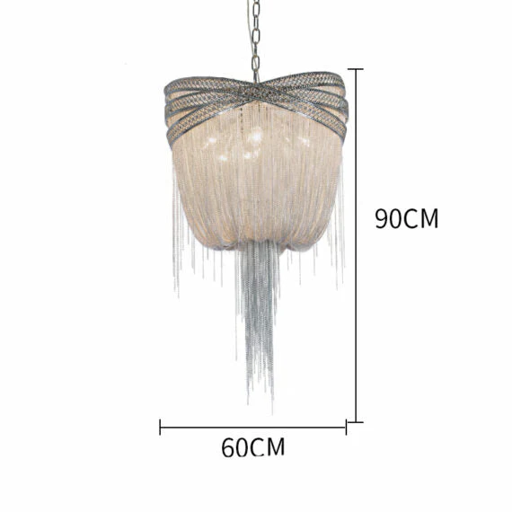Stacking Rings Chain Tassel Pendant Chandelier - Image 21