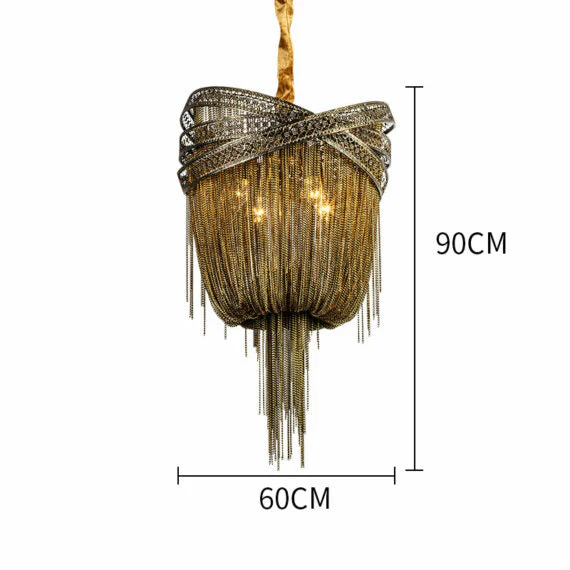 Stacking Rings Chain Tassel Pendant Chandelier - Image 24