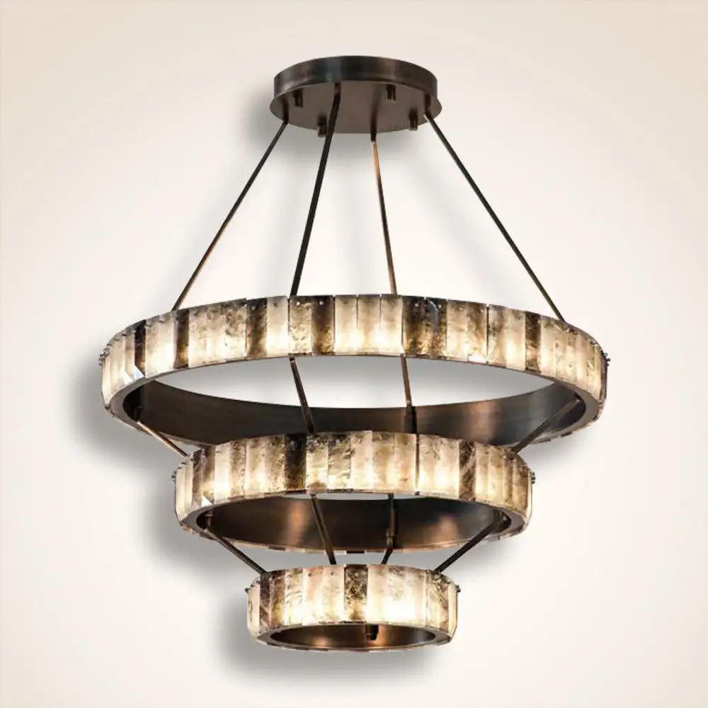 Tiered Alabaster Spiral Chandelier - Image 2