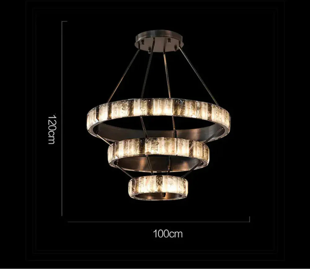 Tiered Alabaster Spiral Chandelier - Image 8