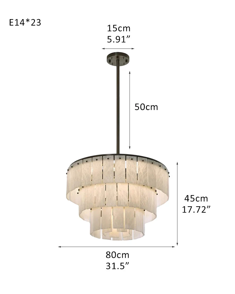 Stairwell Luxury Modern LED High Ceiling Large Alabaster Chandelier - Image 16