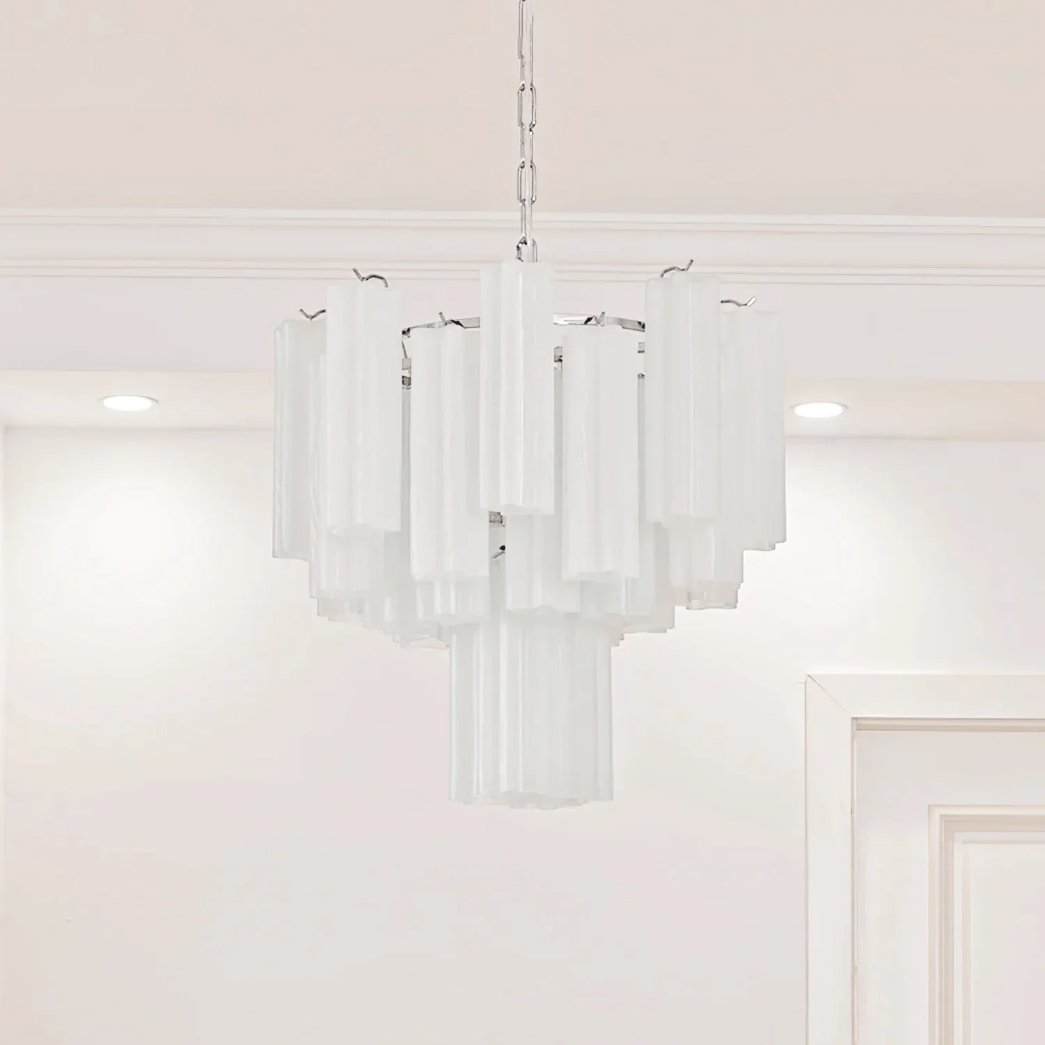 Frosted Glass Tubes Chandelier - Image 5