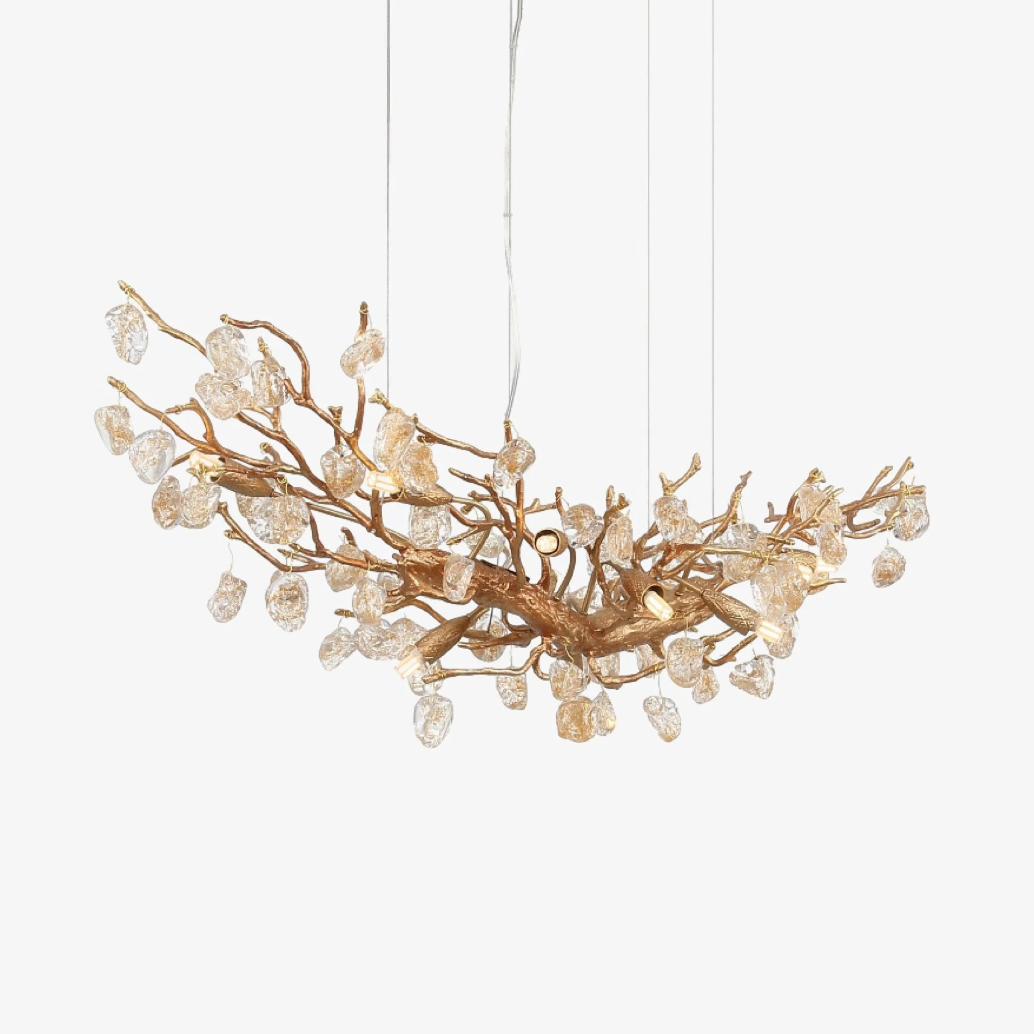 Stone Crystal Brass Chandelier - Image 18