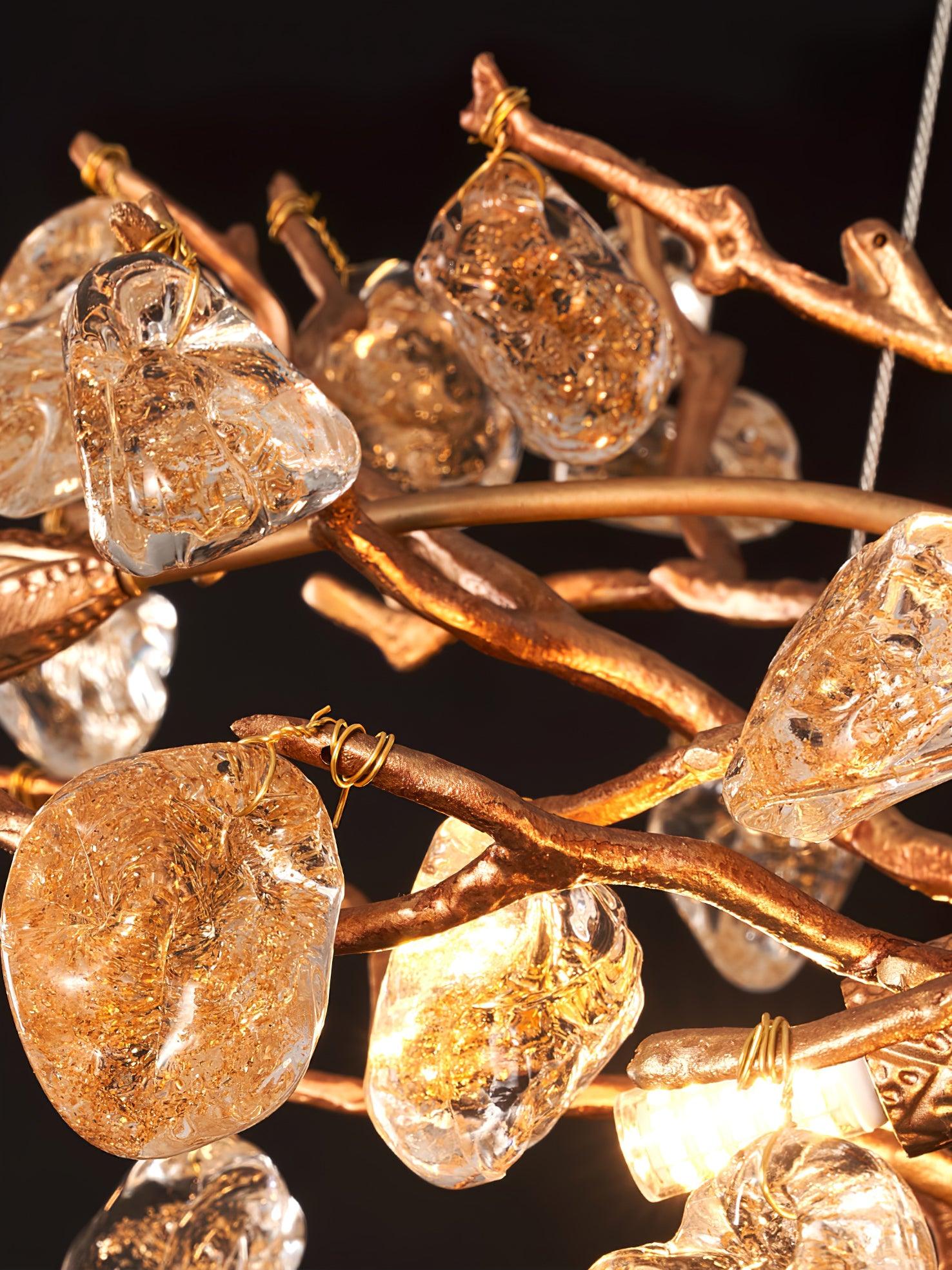 Stone Crystal Brass Chandelier - Image 19