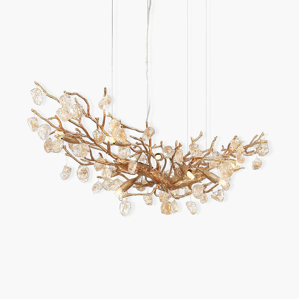 Stone Crystal Brass Chandelier - Image 2