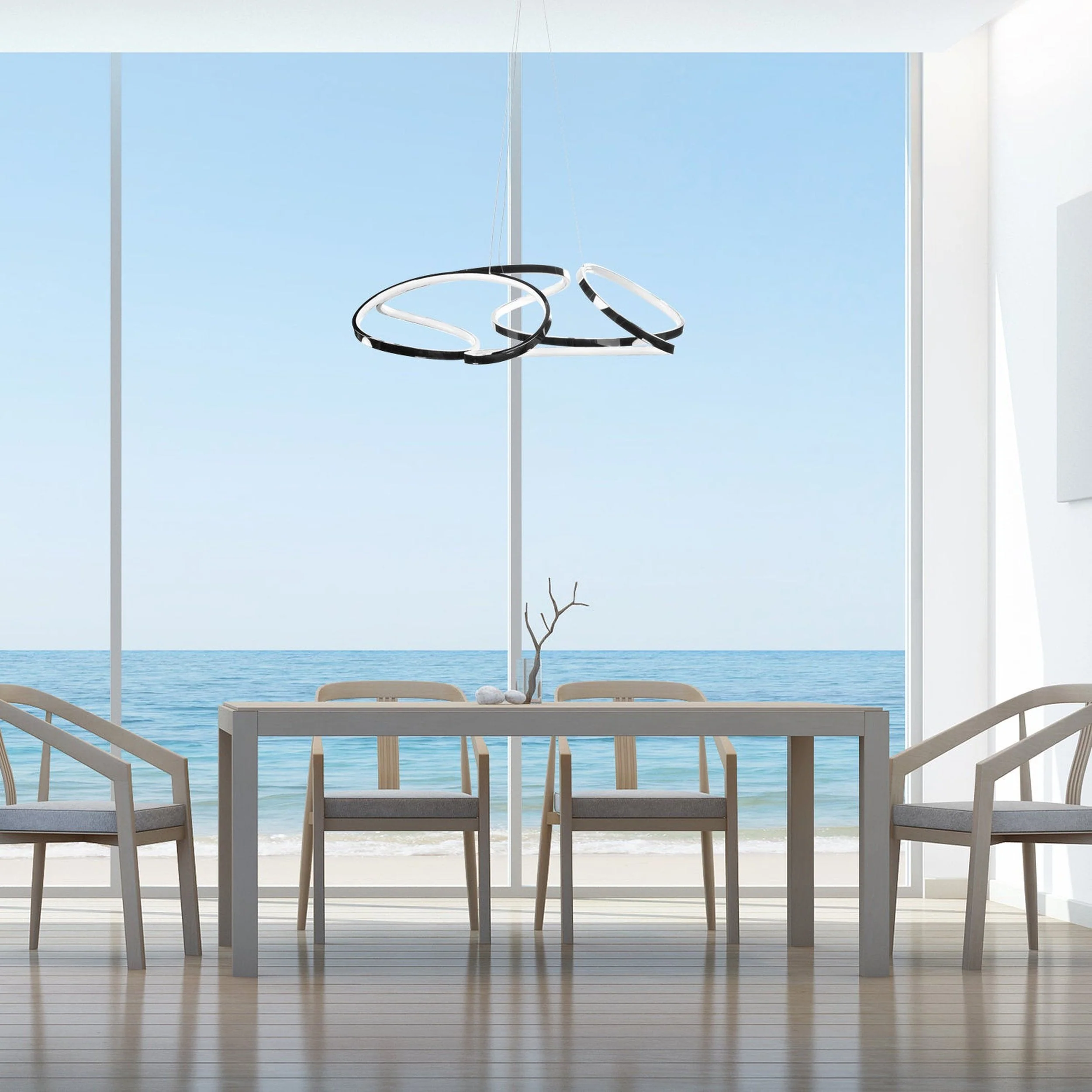 Suzhou LED Adjustable Chandelier // Chrome Finish - Image 2