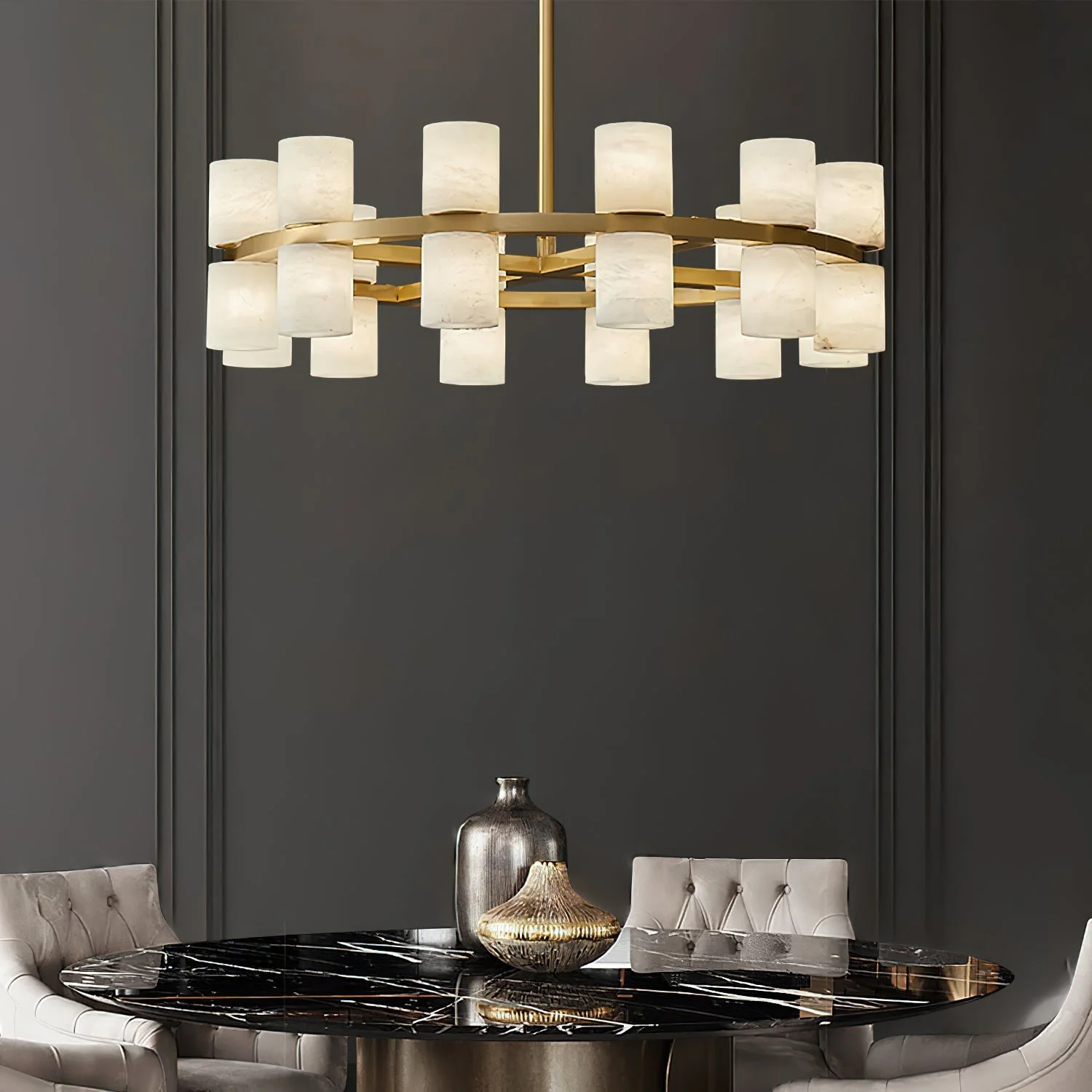 Tabitha Alabaster Chandelier - Image 4