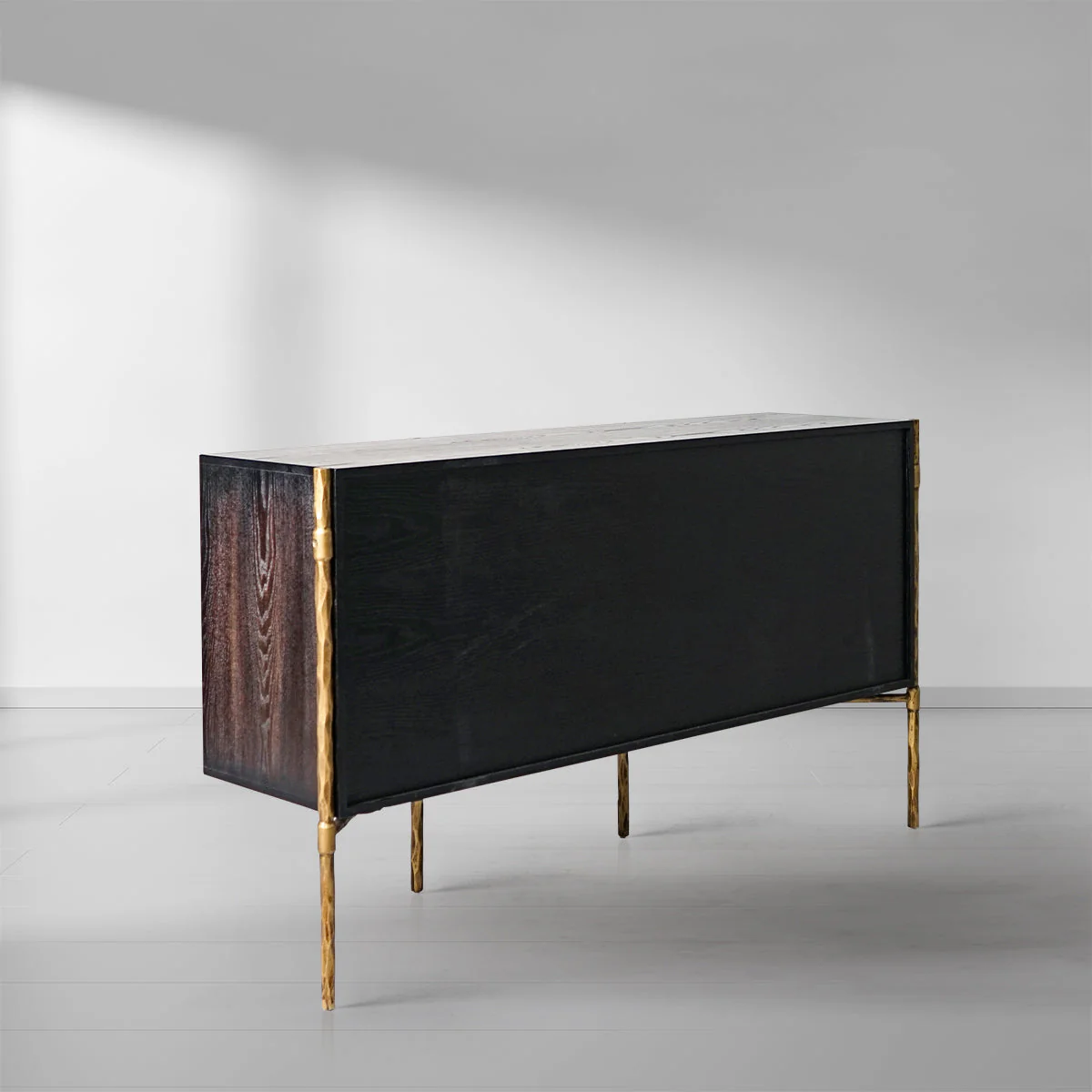 Hand-Forged Metal Metal Frame Rattan Side Cabinet - Image 6