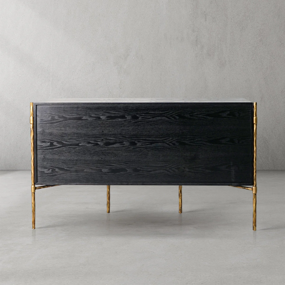 Hand-Forged Metal Metal Frame Rattan Side Cabinet - Image 7